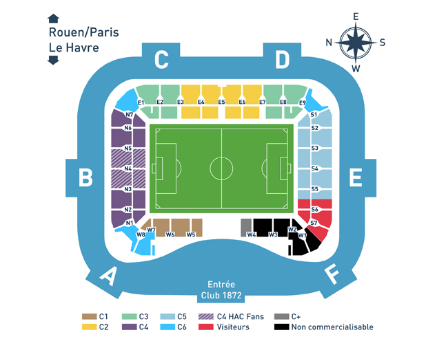 Plan du Stade Océane